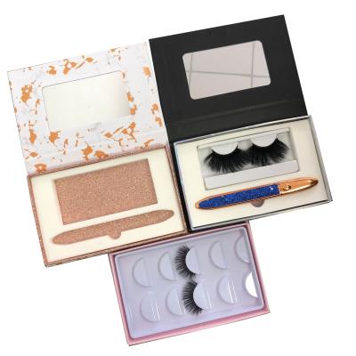 China Black Red White Pink High Quality Rose Gold Lash Paper Bag Packaging Box for sale