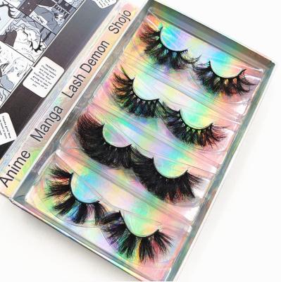 China Full Strip Natural Eyelash Package Case Private Label Empty Eye Lashes Holographic Eyelash Box for sale