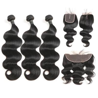 China 12a 100% Straight Raw Brazilian Hair Extension Hair Bundles With HD Lace Frontal Closures for sale