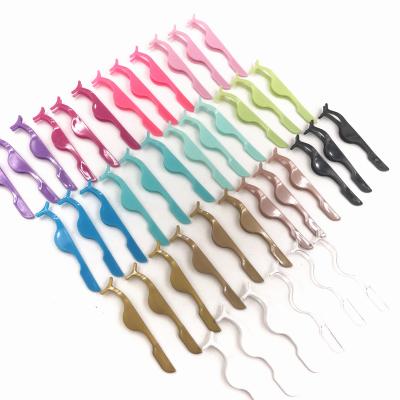 China Hot Selling Colorful Plastic Eyelash Extension Tweezers Eyelash Extensions Tweezers For Makeup Work for sale