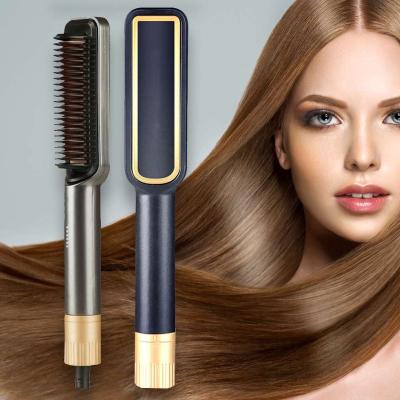 China Shenzhen OEM Hair Straightener 360 Swivel Rope Styling Machine Set Comb Made In PRC Men Women Wide Plate Hair Straightener Brush With Comb for sale