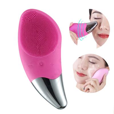 China Silicone Deep Cleansing Sonic Electric Facial Cleansing Brush Skin Massager Deep Pore Face Remover Mini Face Cleansing Brush Device for sale