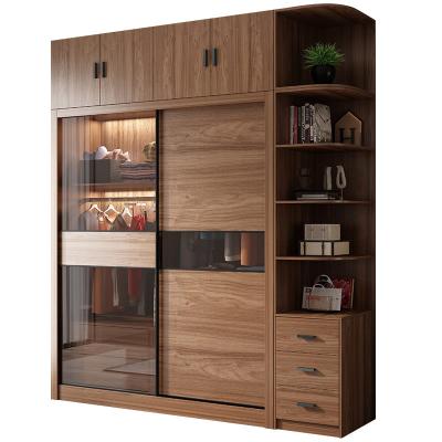 China Large Space Large Capacity Convertible Sliding Door Wardrobe Modern Simple Furniture Bedroom Wardrobe for sale