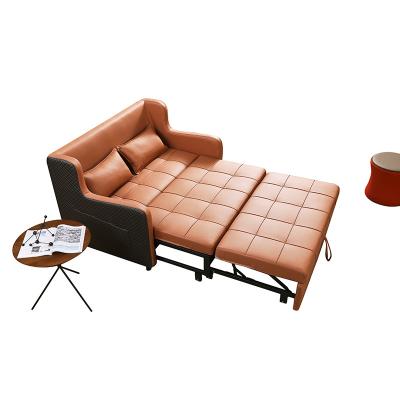 China Living Room Furniture Extendable Leather Sofa Bed Can Be Customized For Large Capacity Storage for sale