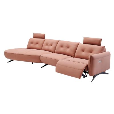 China Leather Extendable Sofa Living Room Furniture USB Electric Charging High Quality Sofa for sale