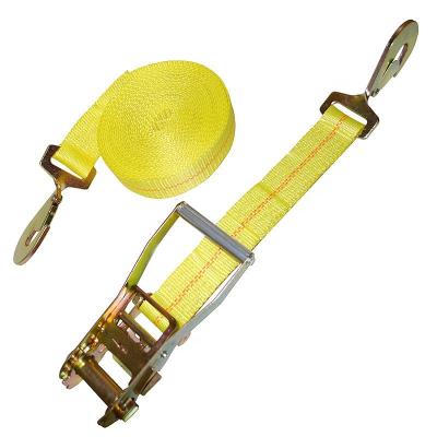 China Eco--Friendly European Standard 2 Inch Cargo Lashing Ratchet Tie Down Strap Belt for sale