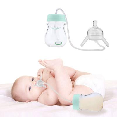 China BPA Free 150MLChina Self Hands Glass Milk Baby Free Feeding Bottle for sale