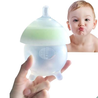 China Hot Sale 260ml BPA Free Silicone Baby Feeding Bottle With New Design Nipple Teat for sale