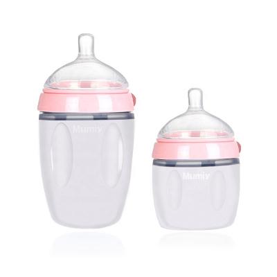 China BPA Free Wide Neck 250ml/160ml Silicon Gel Baby Infant Feeding Bottle for sale