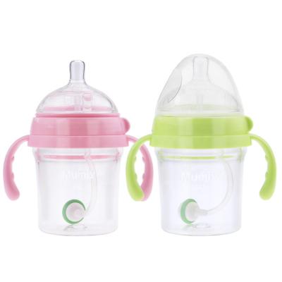 China BPA Free 200ML Caliber 70mm Weighted Straw Tritan Infant Feeding Bottle for sale