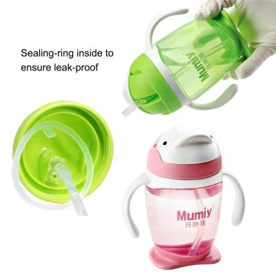 China BPA Free 300ml PP Click To Lock Straw Baby Weighted Training Bottle Cup for sale