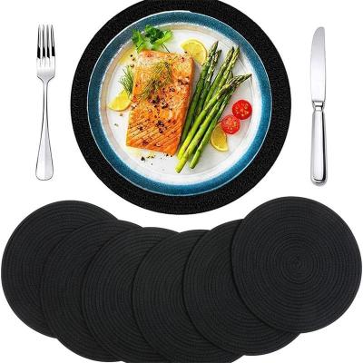 China Sustainable Cotton Rope Natural Circular Hand & Woven Meal Mats Can Solve The Problem Of Heat Resistance And Slip Resistance for sale