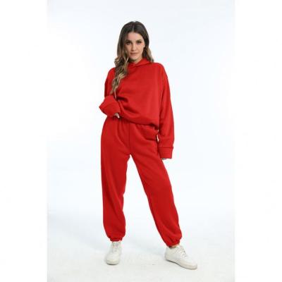 China Custom Nylon / Cotton Embroidered 2 Piece Women Sweatsuit Set High Quality Women Joggers Suits Set for sale