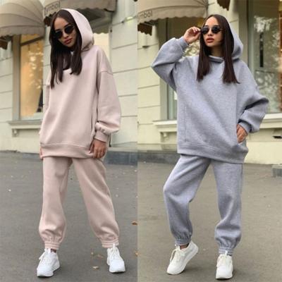 China Winter Autumn Casual Ladies Two Pieces Hoodie Sweatpants Set Causal Set Women Joggers Suit Set Two Piece Pants Set Custom Made for sale