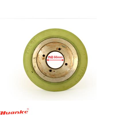 China Forklift Industry Supplying Green Color 178X73mm PU Balance Wheel For NICHIYU Forklft FBR10-15 Electric Reach Truck for sale