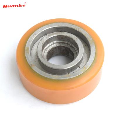 China LOAD Wheel Offering 150x60mm Electric Pallet Truck PU Leather Bearing Wheel With Double Bearing 6205 And 6206 for sale