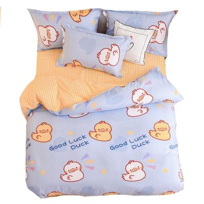 China Hot Selling Anti-pilling Cartoon Design Modern Style Hotel Linen 4 Pieces Set Cartoon Printed Bedding Set Kids Bedding Set for sale