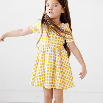 China 2023 Factory High Quality Glitter Girls Dress A-line Dress Princess Print Beach Dress Summer Wear New Floral Skirt Children for sale