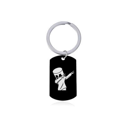 China Fasion Classic MARSHMELLO MHT01Engraving Stainless Steel Tags Card Steel Fashion Army Key Chain for sale