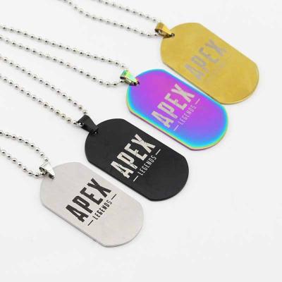 China Casual/Sports Hot FPS Game Apex Legends Fashion Stainless Steel Necklaces Gift Souvenirs Engraved Pendant Jewelry for sale