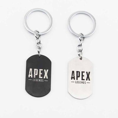 China Apex Main Hot Legends 2019 Game Stand 2019 Stainless Steel Engraved Logo Keychain Pendant Keychains For Fans Gifts Souvenir for sale