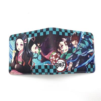 China PU Waterproof Short Wallet Folding Demon Slayer Cute Anime Superhero Wallet for sale