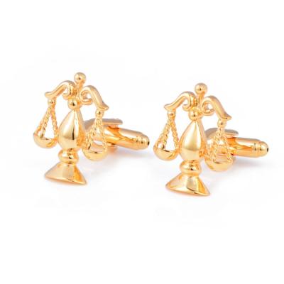 China Fashion Classic Gold Plated Novelty Balance Scale Cufflinks For Women Dress Accessories for sale