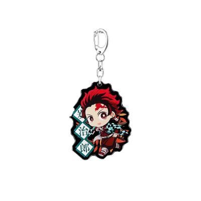 China Acrylic Demon Slayer Kamado Tanjirou With Name Double Sided Acrylic Ornaments Key Chain Bag Decorate Accessories Gift Key Chain for sale