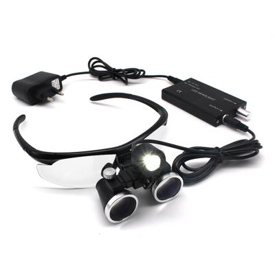 China Lens +ABS Shell 2.5X 3.5X Magnification Magnifier Binocular Dental Surgery Surgical Magnifier With LED Headlight Light for sale