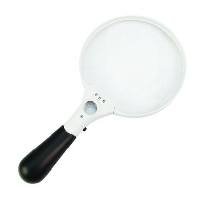 China Reading 5.5 Inch Handheld Magnifying Glass with LED Light Zoom and Lightweight Reading Magnifier for sale