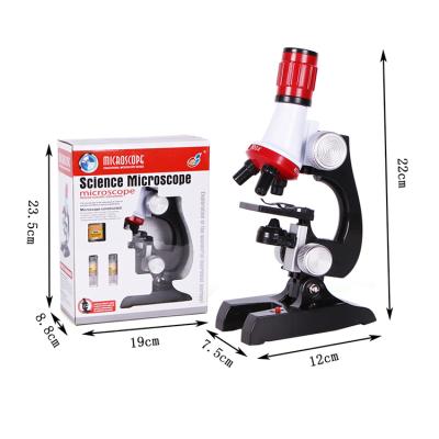 China Educational Science Toy Gift Refined Biological Educational Tool Kit Lab LED 100X400X1200X Home School Microscope for sale