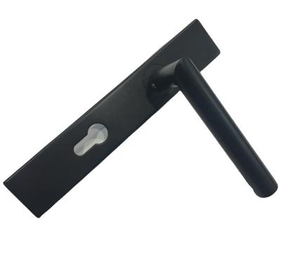 China Hot Sales Matte Black Stainless Steel Door Handle of Flat Wood Door for sale