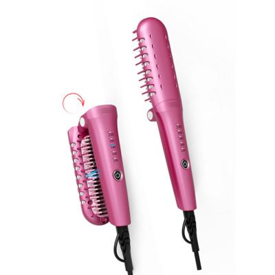 China 5 Heat Levels Frizz Free PTC Heating Ionic Hair Straightener Brush 180-230C for sale