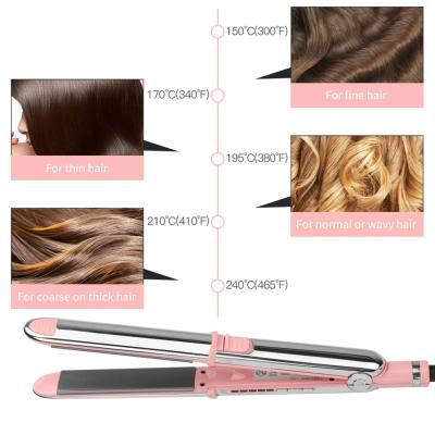 China Silver Plate 356-450℉ PTC Heater Hair Straightener Titanium Tools Flat Iron for sale