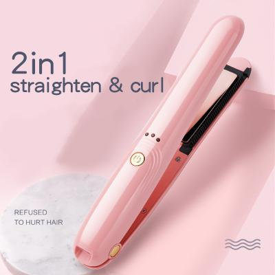 China OEM ODM 25w Cordless Hair Straightener And Curler 2 In 1 Twist Straightening Curling Iron for sale