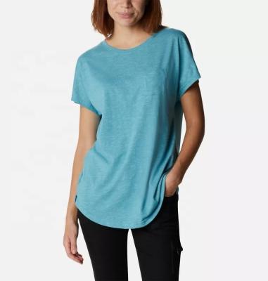 China Custom Printed Round Neck Women's 100% Cotton Anti-wrinkle Summer Swallow-tail T-shirts for sale