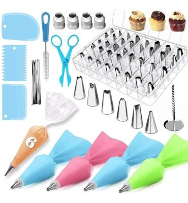 China Sustainable 72Pcs Cake Decorating Supplies Kit Baking Pastry Tools Baking Accessories Cake Tools Turntable Cake Spout Piping Bags Bake Tool for sale