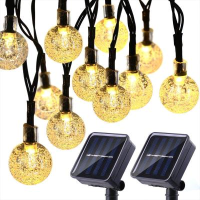 China Garden 12M String 100Pcs Bulb Light Outdoor Waterproof Solar Holiday Lights for sale