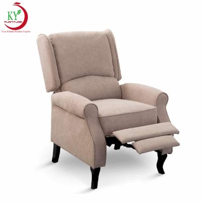 China (Size)JKY Furniture Adjustable Wholesale Relax Back Lounge Chair Fabric Recliner Seat Wingback Push for sale