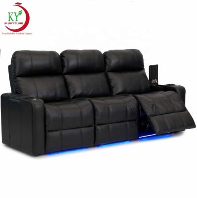 China JKY Living Furniture Modern Comfortable Rome Theater Massage Electric Recliner Sofa With Power Headrest for sale