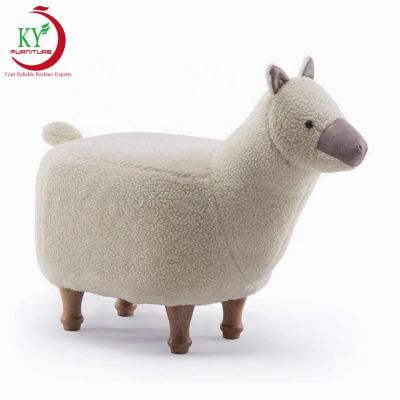 China (Size)JKY Adjustable Furniture Cartoon Toy For Kids Chair Ottoman Stool Modern Popular Cute Animal Wooden Living Room Children Furniture for sale