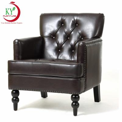 China JKY Luxury Faux Leather Accent Chair With Wooden Legs (Size) Adjustable Living Room Furniture for sale