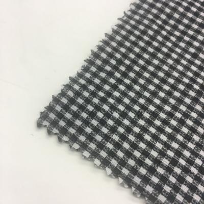 China 75D T400 Polyester Stretch Fabric China Woven Plaid Pattern Pure Mechanical Seer Sucker For Girl Casual Shirt for sale