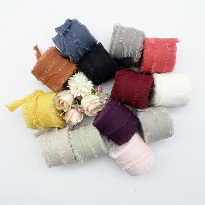 China High tenacity 13 colors chiffon ribbon fray, ribbon for gift wrapping, ribbon for flower bouquet for sale