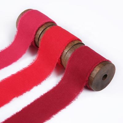 China Wholesale Luxury Raw Edge High Tenacity Ribbon For Decorative Bouquet Finishing Gift Wrapping Ribbon for sale