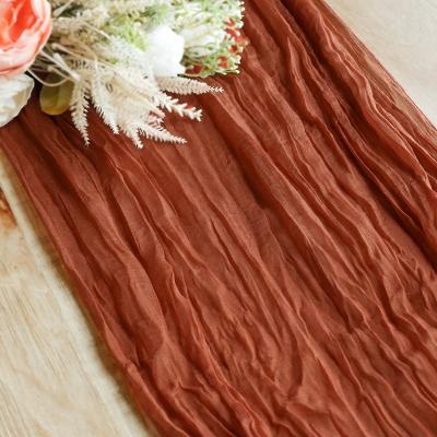 China Hot Selling Stripe Boho Style Pleated Table Runner European Style Wedding Table Runner for sale