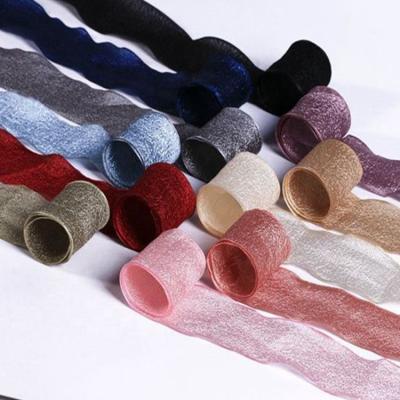 China DIY High Tenacity Pressed Edge Crinkle Ribbon Handmade Bow For Making Bouquet Gift Wrap Ribbon for sale