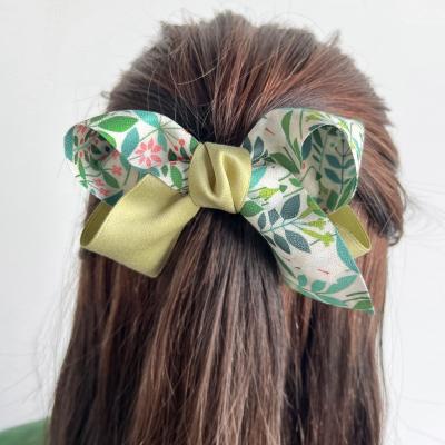 China Bow Hair Accessories Satin Ribbon DIY Bow Hair Clip Set Korean Ribbon Bow Hair Clip for sale