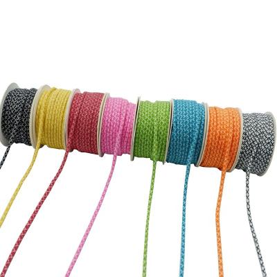 China 3mmFactory high tenacity hot sale 8 color in stock for decoration garment Christmas accessory gift bundling cotton round rope for sale