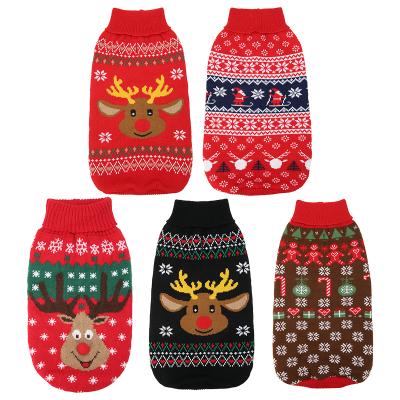 China Sustainable Pet Clothes Accessories Custom Winter Christmas Gifts Jumper Knit Dog Sweater for sale